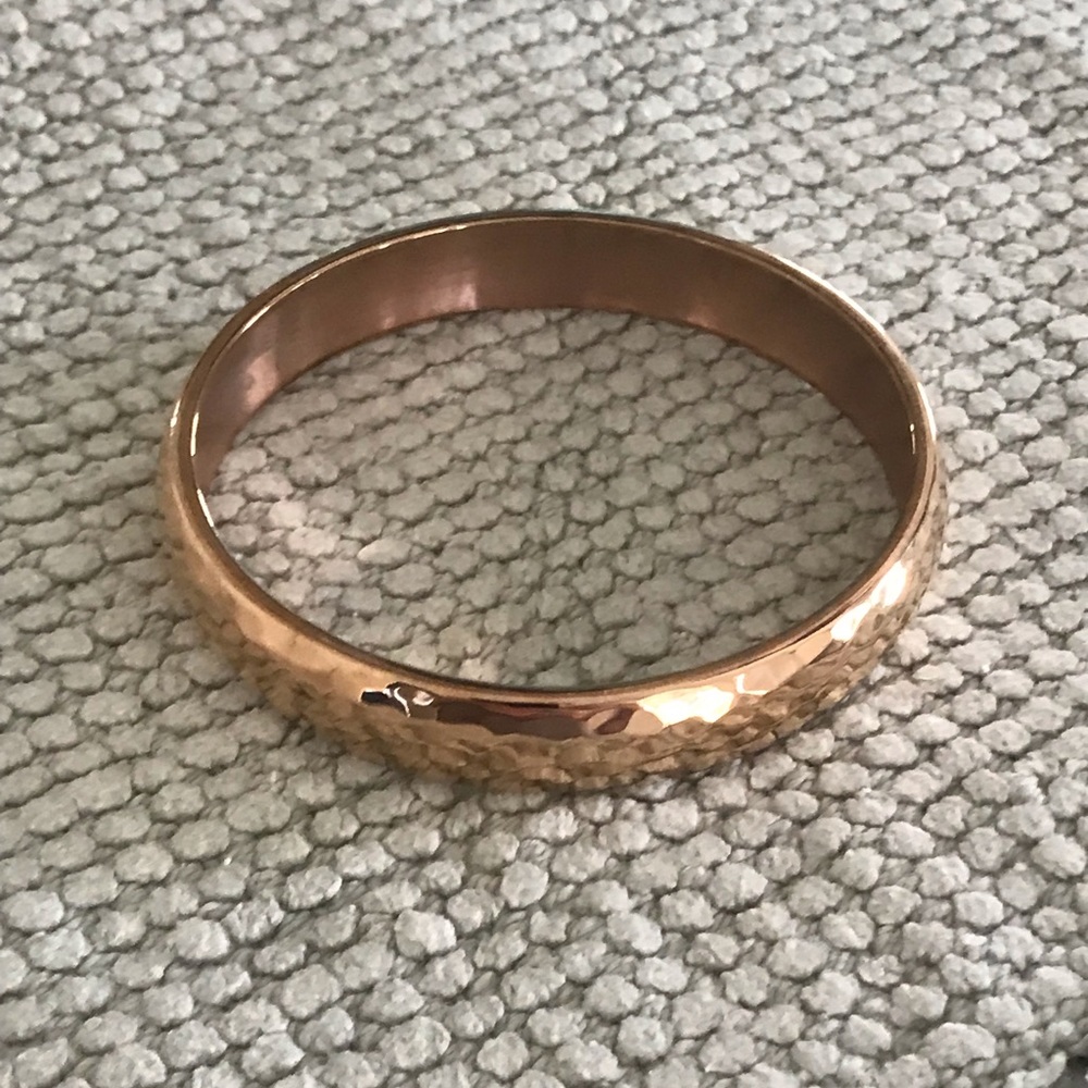 QVC ‘Steel Time’ Heavy Rose Gold Bangle Bracelet